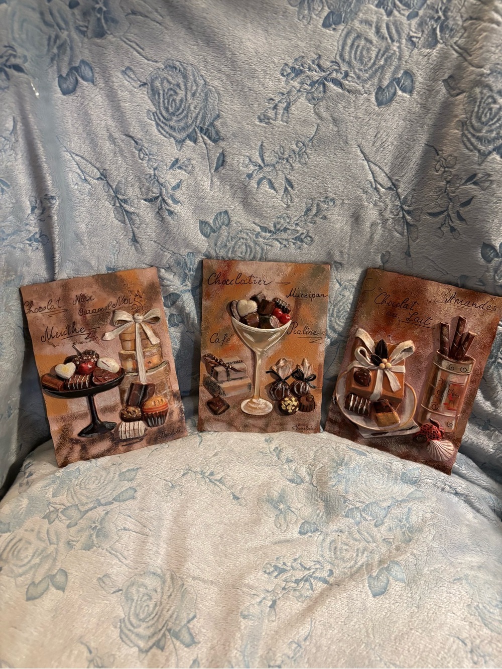 Set of 3 Chocolate-Themed Wall Plaques